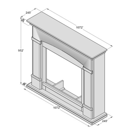 Cornice per Camino Elettrico Quercia in legno MDF da Pavimento Caminetto Terra