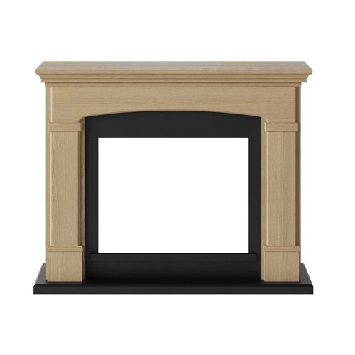 Cornice per Camino Elettrico Quercia in legno MDF da Pavimento Caminetto Terra