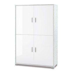 Mobile Credenza 4 Ante Bianco Lucido Buffet Ripiani Ufficio Soggiorno Ingresso