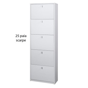 Scarpiera 25 paia 5 Ante a Ribalta Doppia Bianco Portascarpe Salvaspazio Slim