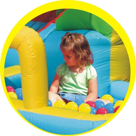Castello Gonfiabile Scivolo per Bambini Gioco Vasca Palline Giardino Saltarello