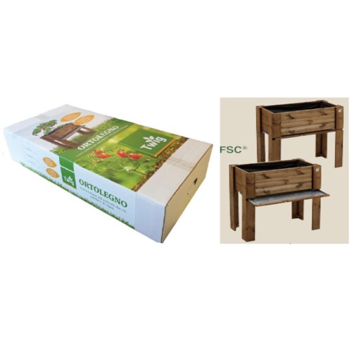 Fioriera 80x40 Orto Rialzato Urbano da Balcone Giardino Pensile Vaso in Legno