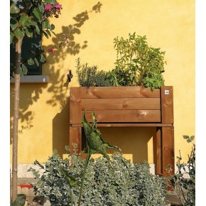 Fioriera 80x40 Orto Rialzato Urbano da Balcone Giardino Pensile Vaso in Legno 2