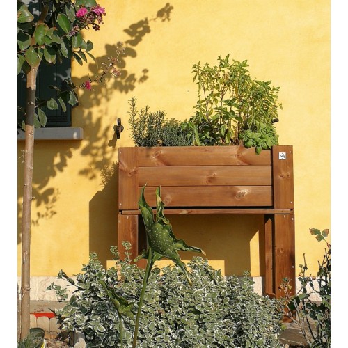 Fioriera 80x40 Orto Rialzato Urbano da Balcone Giardino Pensile Vaso in Legno
