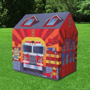 Tenda da Gioco per Bambini Caserma Pompieri Casetta Bimbi Uso Interno Esterno 2