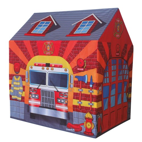 Tenda da Gioco per Bambini Caserma Pompieri Casetta Bimbi Uso Interno Esterno