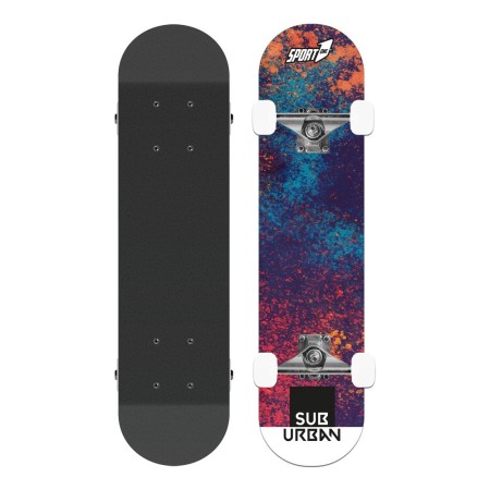 Tavola da Skateboard Nero 80 cm Max 100 kg Bambino in Legno Skate Completo Ruote