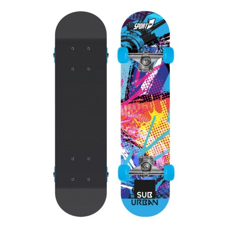 Tavola da Skateboard Nero 80 cm Max 100 kg Bambino in Legno Skate Completo Ruote