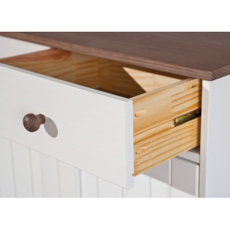 Mobile Credenza 2 Ante 2 Cassetti Bianco Noce Madia Dispensa Buffet da Cucina