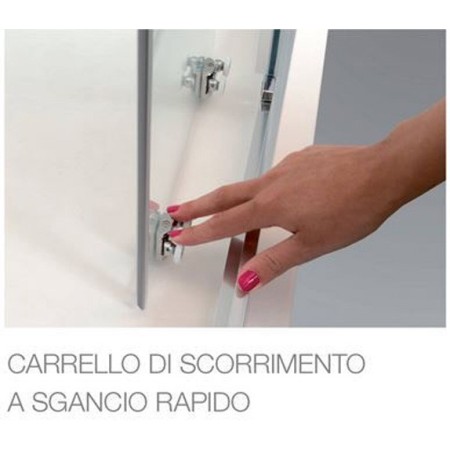 Box Doccia tre 3 Lati 6 mm 2 Ante fisse 1 Porta Scorrevole in Cristallo Opaco