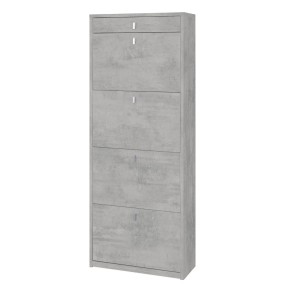 Scarpiera Grigio Cemento 4 Ante a Ribalta Doppia 20 Paia Cassetto Porta Scarpe