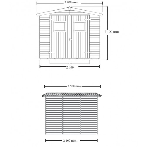 Casetta 2.4x2.4 in Legno Pannelli 16 mm da Giardino Esterno per Attrezzi Rimessa