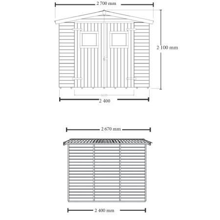 Casetta 2.4x2.4 in Legno Pannelli 16 mm da Giardino Esterno per Attrezzi Rimessa