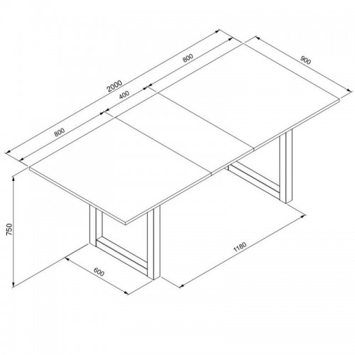 Tavolo Allungabile 160 200x90 Rovere Prolunga Estensibile Rettangolare Salotto