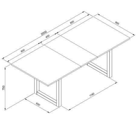 Tavolo Allungabile 160 200x90 Rovere Prolunga Estensibile Rettangolare Salotto