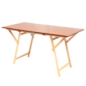 Tavolo Pieghevole 135x70 da Giardino per Esterno in Legno Rettangolare Faggio 