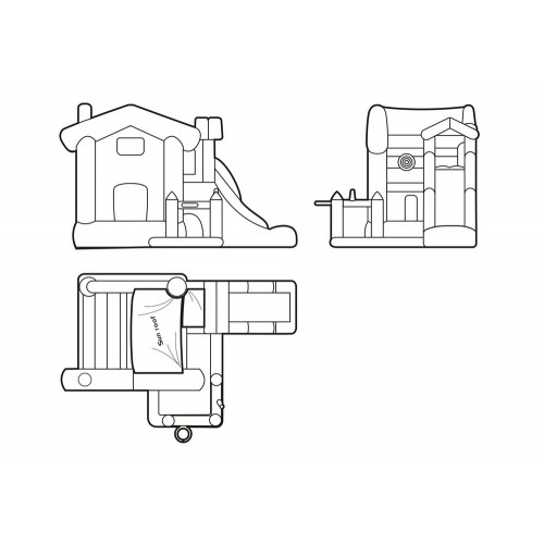 Castello Gonfiabile Scivolo per Bambini Big House Gioco Vasca Palline Saltarello