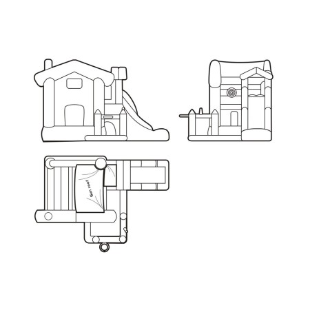 Castello Gonfiabile Scivolo per Bambini Big House Gioco Vasca Palline Saltarello