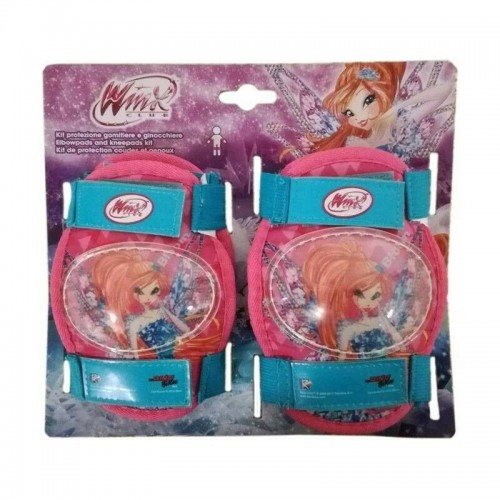 Set Protezioni Winx Ginocchiere Gomitiere Bambina Bicicletta Pattini Monopattino