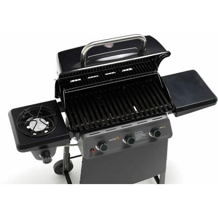 Barbecue a Gas 3 Bruciatori in Acciaio Fornello Laterale 2 Griglie Coperchio BBQ