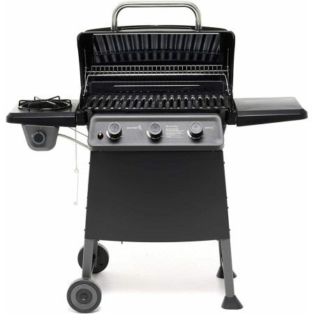 Barbecue a Gas 3 Bruciatori in Acciaio Fornello Laterale 2 Griglie Coperchio BBQ