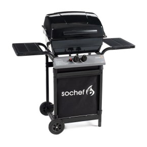 Barbecue a Gas con Pietra Lavica 2 Bruciatori in Acciaio Inox Griglia da Balcone 2