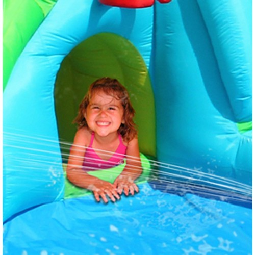 Giochi Gonfiabile Acquatico Bambini Coccodrillo Scivolo Canestro Spruzzi Acqua