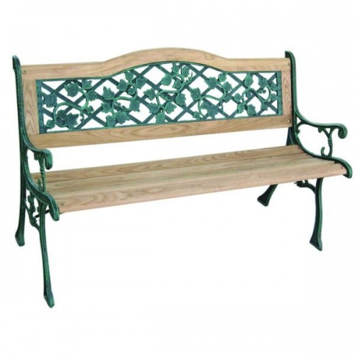 Panchina in Ghisa Legno Panca Arredo da Esterno da Giardino Terrazzo Balcone