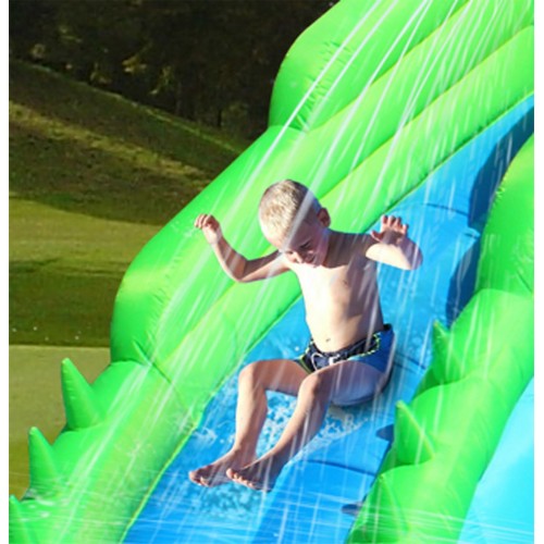 Giochi Gonfiabile Acquatico Bambini Coccodrillo Scivolo Canestro Spruzzi Acqua