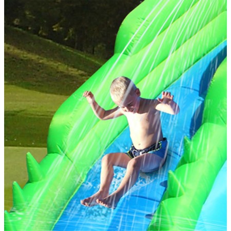 Giochi Gonfiabile Acquatico Bambini Coccodrillo Scivolo Canestro Spruzzi Acqua