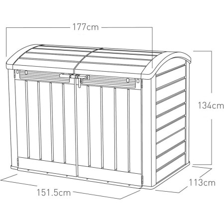 Keter Box da Giardino per Esterno Beige Armadio Resina Pavimento Grande Compatto