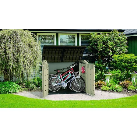 Keter Box da Giardino per Esterno Beige Armadio Resina Pavimento Grande Compatto