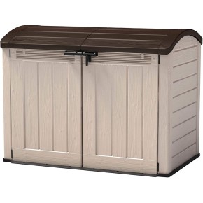 Keter Box da Giardino per Esterno Beige Armadio Resina Pavimento Grande Compatto