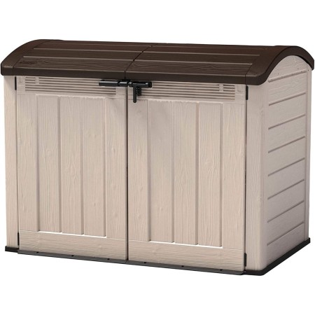 Keter Box da Giardino per Esterno Beige Armadio Resina Pavimento Grande Compatto