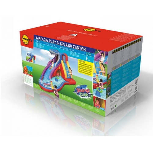 Scivolo Gonfiabile Castello Acquatico Gigante Squalo Vasca Palline Giochi Acqua