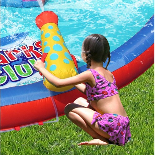 Scivolo Gonfiabile Castello Acquatico Gigante Squalo Vasca Palline Giochi Acqua