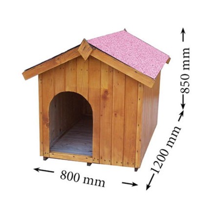 Cuccia per Cane Taglia Media in Legno Tetto con Pavimento Interno uso da Esterno