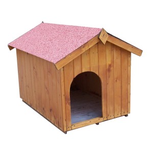 Cuccia per Cane Taglia Media in Legno Tetto con Pavimento Interno uso da Esterno