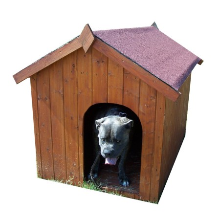 Cuccia per Cane Taglia Grande in Legno Tetto con Pavimento Interno uso Esterno