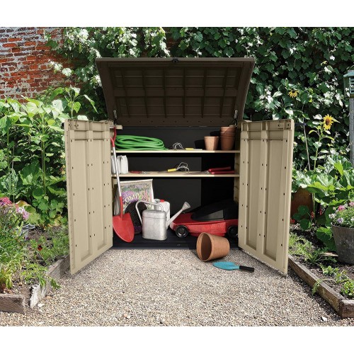 Keter Box per Esterno Resina Pavimento Lavoro Beige Compatto da Giardino Armadio