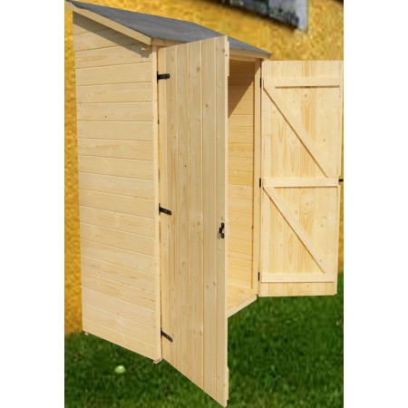 Casetta Armadio 120x60 Legno per Attrezzi Giardino Addossata Ripiani Ripostiglio