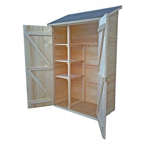 Casetta Armadio 120x60 Legno per Attrezzi Giardino Addossata Ripiani Ripostiglio