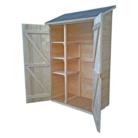 Casetta Armadio 120x60 Legno per Attrezzi Giardino Addossata Ripiani Ripostiglio