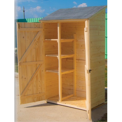 Casetta Armadio 120x60 Legno per Attrezzi Giardino Addossata Ripiani Ripostiglio
