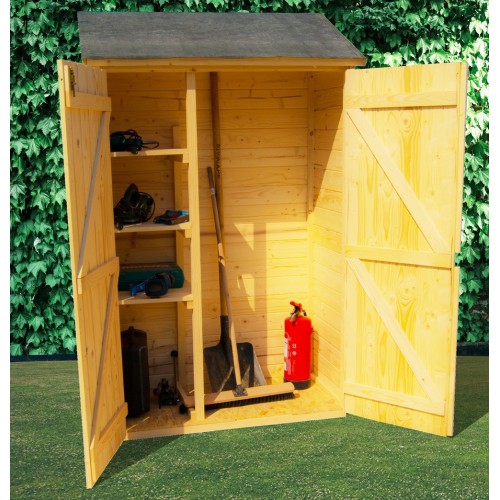 Casetta Armadio 120x60 Legno per Attrezzi Giardino Addossata Ripiani Ripostiglio