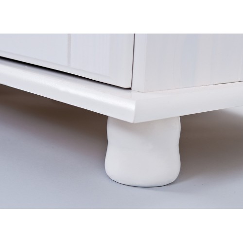 Mobile Alto 2 Ante Cassetti Bianco Credenza Vetrina da Soggiorno Cucina Rustico