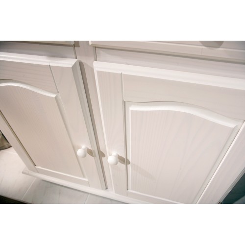 Mobile Alto 2 Ante Cassetti Bianco Credenza Vetrina da Soggiorno Cucina Rustico