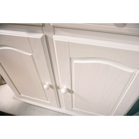 Mobile Alto 2 Ante Cassetti Bianco Credenza Vetrina da Soggiorno Cucina Rustico