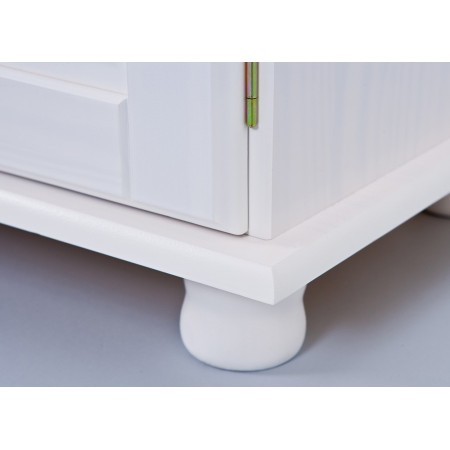 Mobile Alto 3 Ante Cassetti Bianco Credenza Vetrina da Soggiorno Cucina Rustico