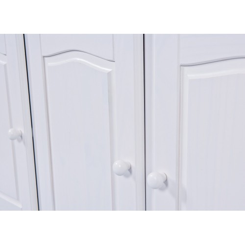 Mobile Alto 3 Ante Cassetti Bianco Credenza Vetrina da Soggiorno Cucina Rustico